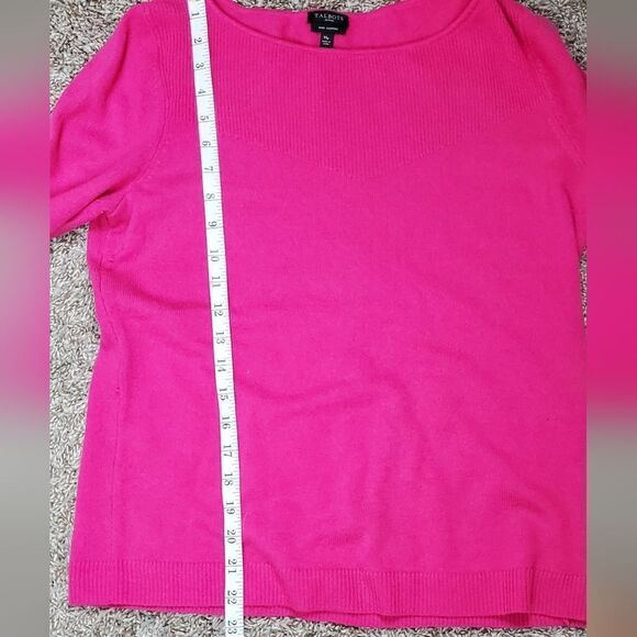 Talbots Hot Pink Cashmere Crewneck Sweater - Picture 4 of 6